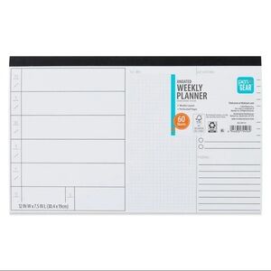 Pen+Gear Weekly Undated 12"x7.5" Large 60 Sheet Desktop Planner Pad NWT